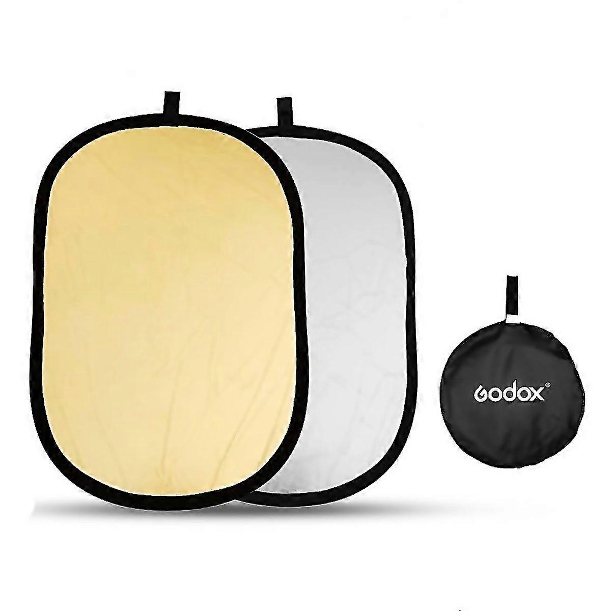 For Godox Ft01 2 In 1 Oval Folding Reflector Board Size 90 X 120cm Gold Silver