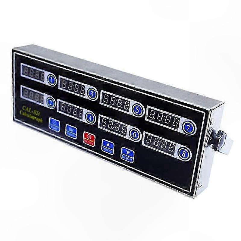 8-Channel Digital Kitchen Timer with Alarm, Stainless Steel Countdown Clock for Commercial Use