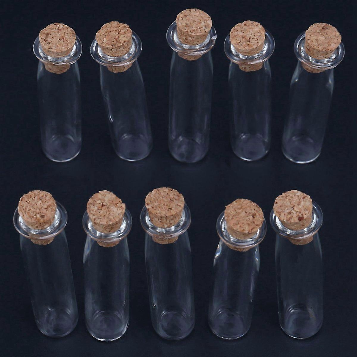 50 Pieces Mini Glass Jars Bottles with Cork Stoppers 5 Shapes Bottle