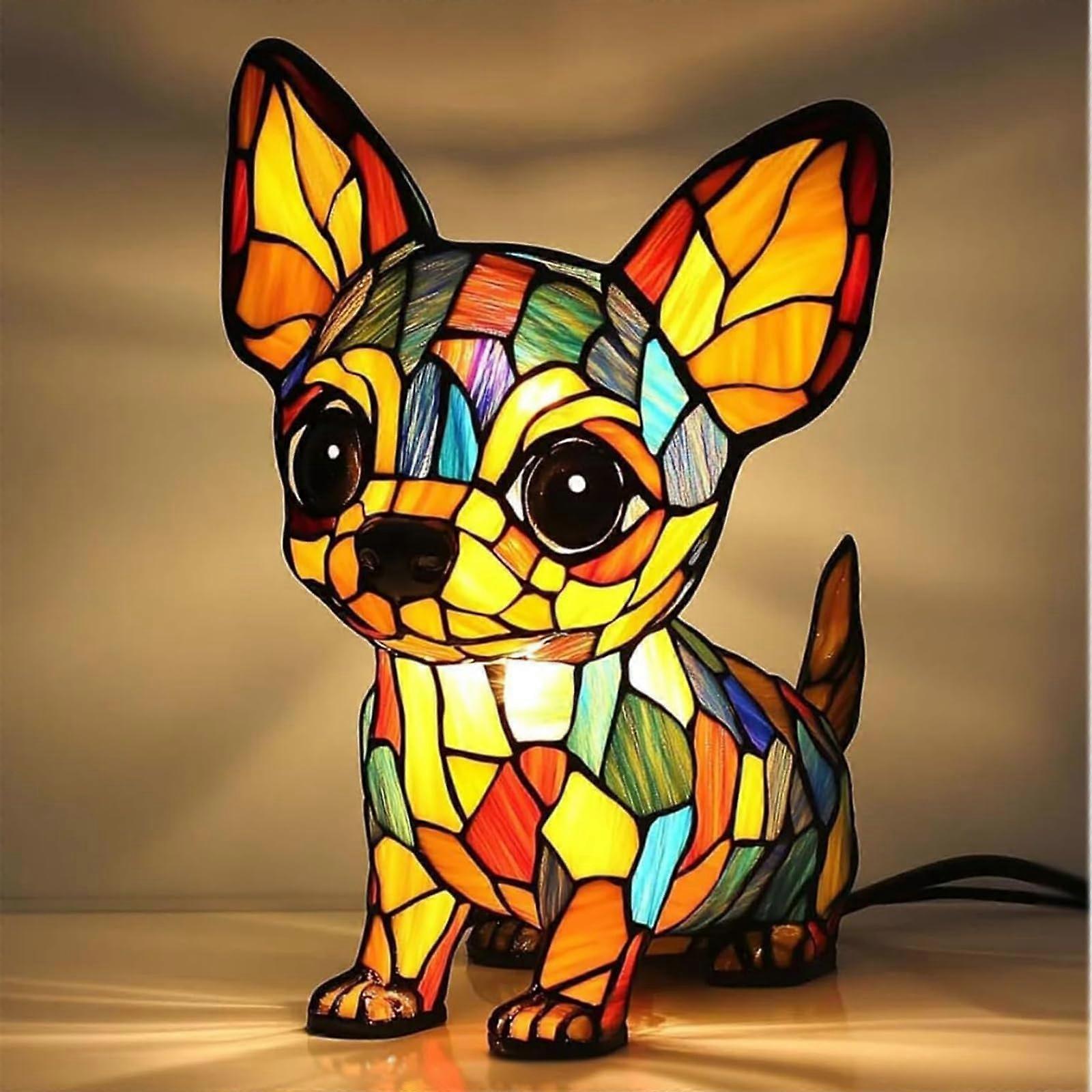 Animal Shape Table Lamp Bohemian Resin Night Light USB Powered Dog Cat Series One Size