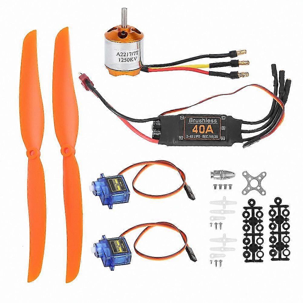 1250KV Brushless Motor with 40A ESC, 9G Micro Servo, and 8060 Propeller for RC Aircraft