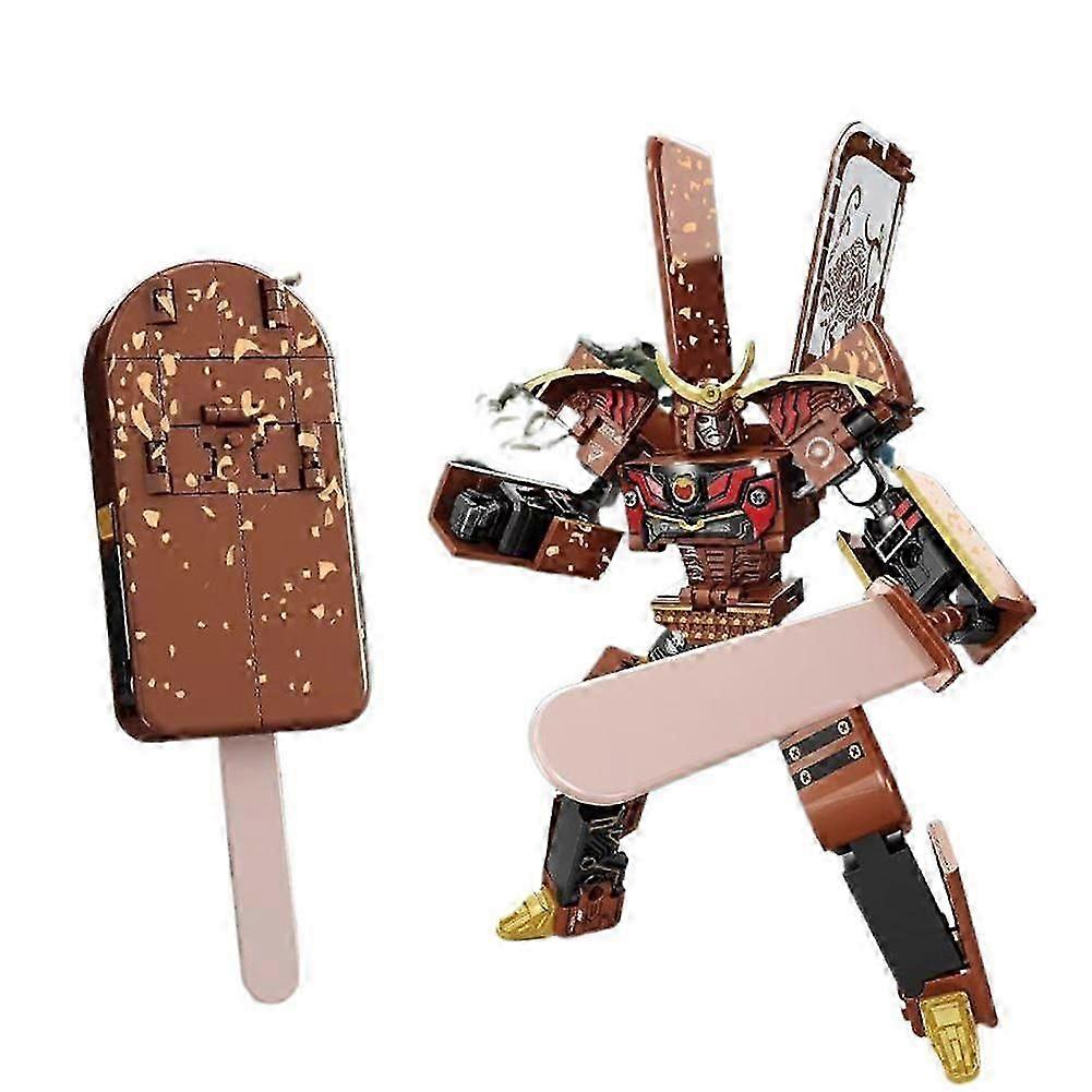 2-in-1 Ice Cream Deformation Robot for Image Jar Mecha Creative Warrior Model