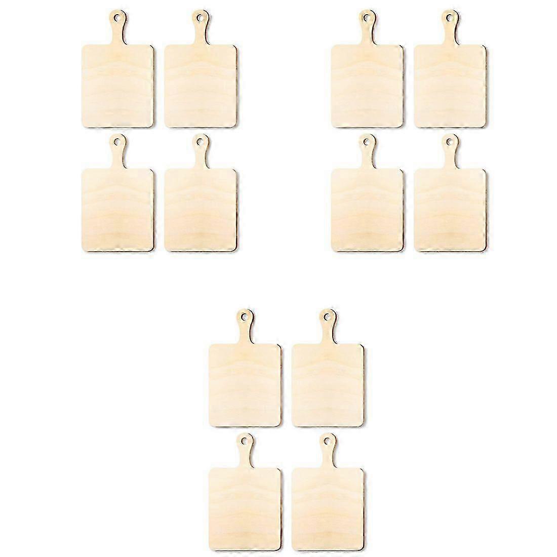 12 قطعة ألواح تقطيع خشبية صغيرة فارغة مع مقبض لوح تقطيع صغير DIY مطبخ منزلي طبخ الخضار