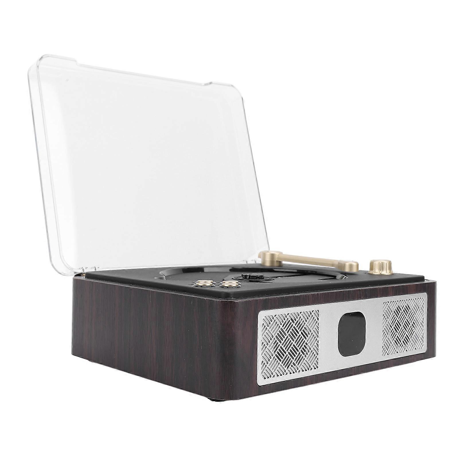 Vintage CD Player Dual HiFi Speaker BT Desktop CD Player Support SPDIF USB AUX Rechargeable Battery Wood Box 