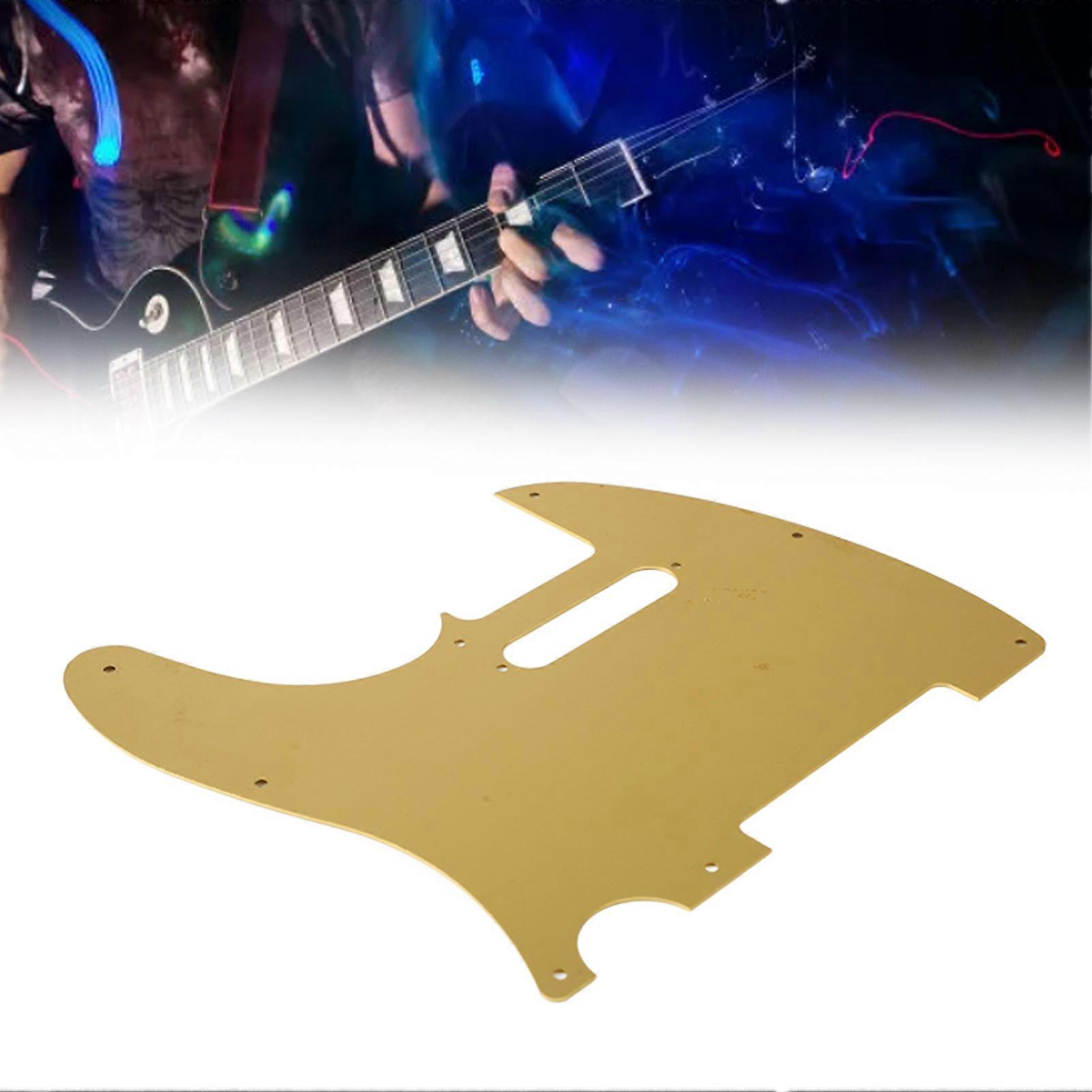 エレキギターピックガード高強度スクラッチプルーフアルミニウム合金フロントギターガードプレートゴールド