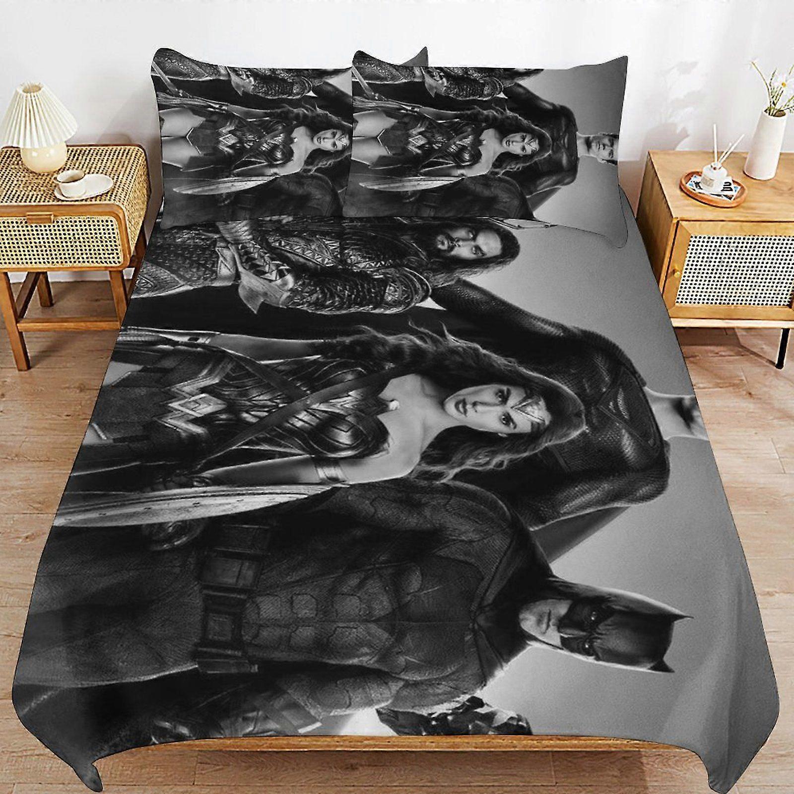s61 Justice League Unlimited Soft and Durable Hypoallergenic Sleep Upgrade Zipper Closure Duvet Cover Sets for Relaxation v61