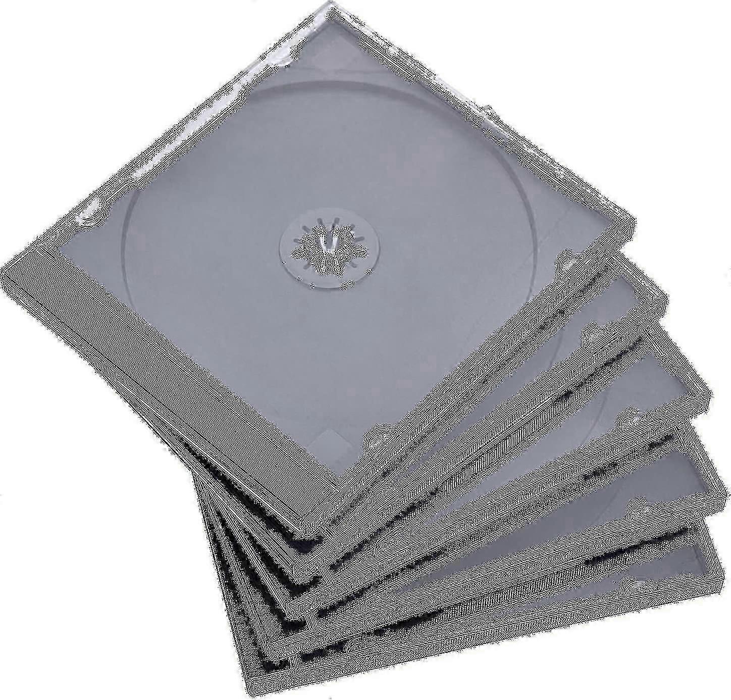 New 25 Pack Clear CD Cases with Black Tray Assembly - Standard Single Clear Cases for CDs