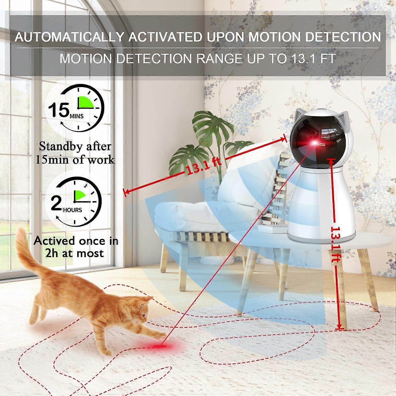 Indoor cat laser toy, fourth-generation rechargeable automatic laser toy with realistic random trajectory motion activation, interactive indoor adult 