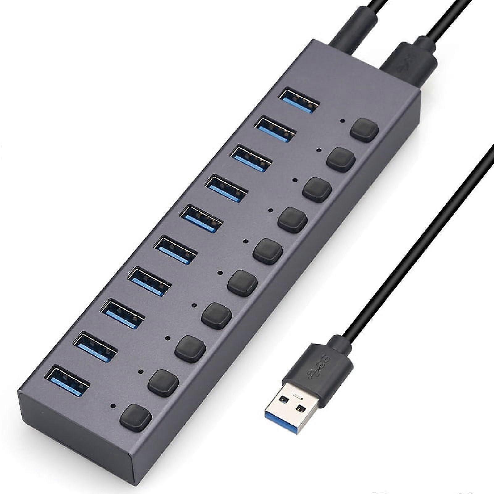 USB3.0 Splitter 10Port Charging Multi-Interface HUB with Switch