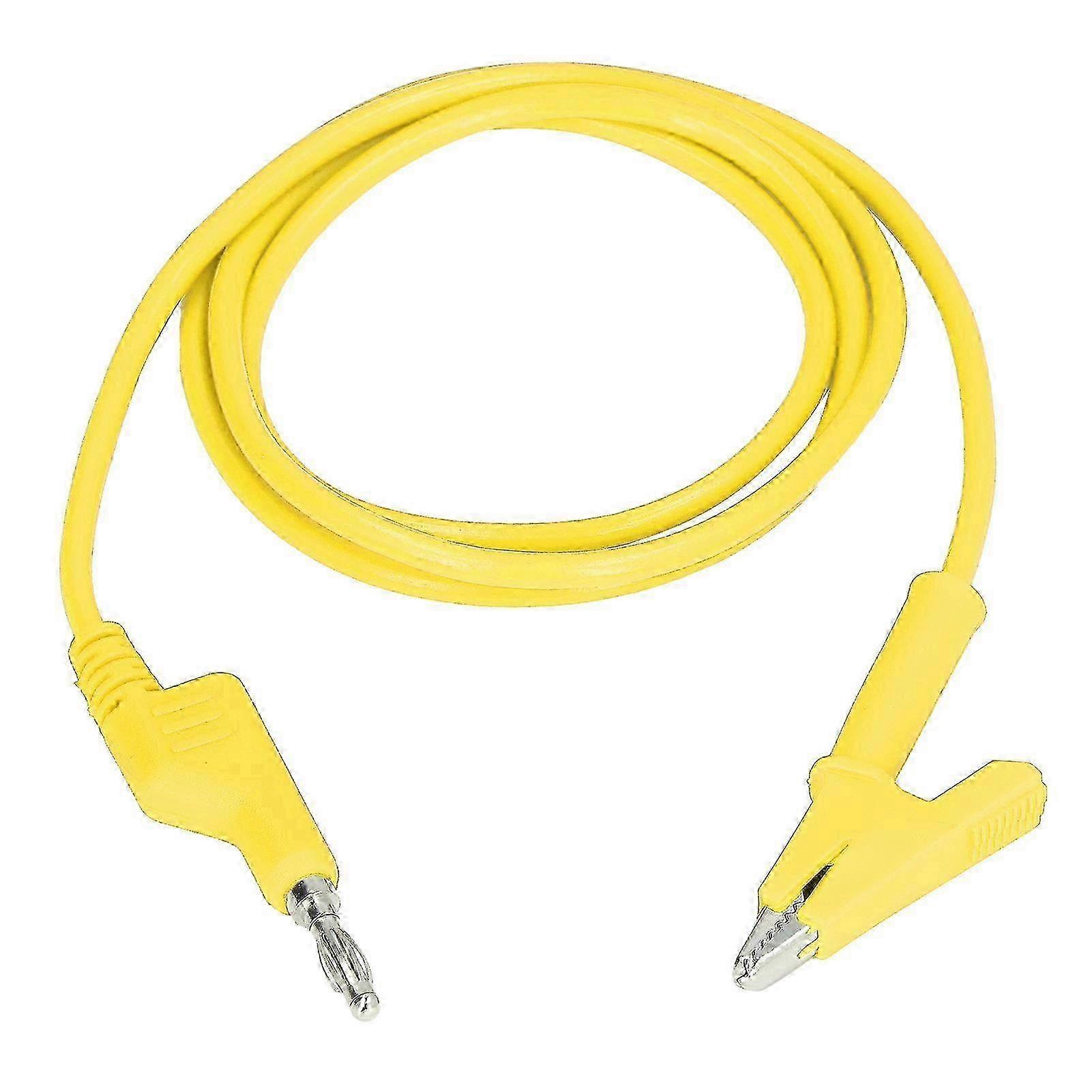 Crocodile Clip Test Leads Banana Plug Wire Cable Flexible for Electrical Testing J.70035?1 4mmYellow