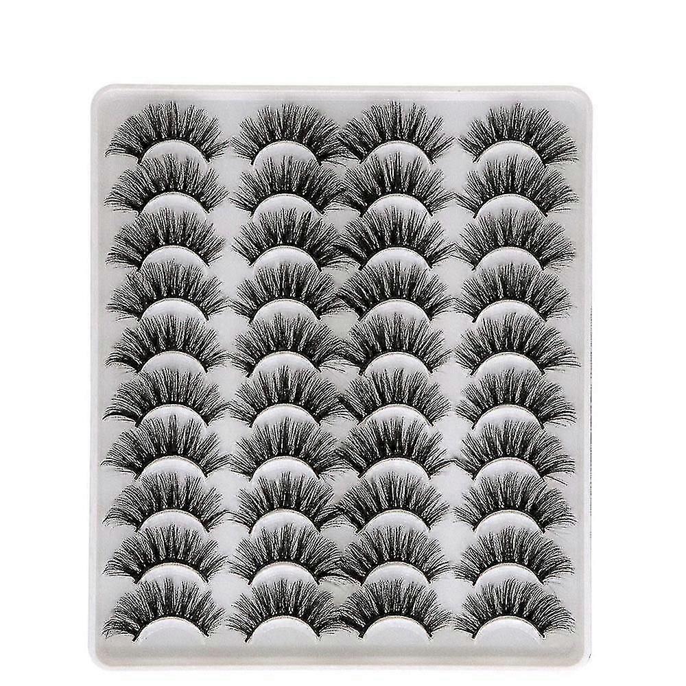 20 Pares 3d Mink Natural Thick False Eyelashes Eye Lashes Makeup Extension