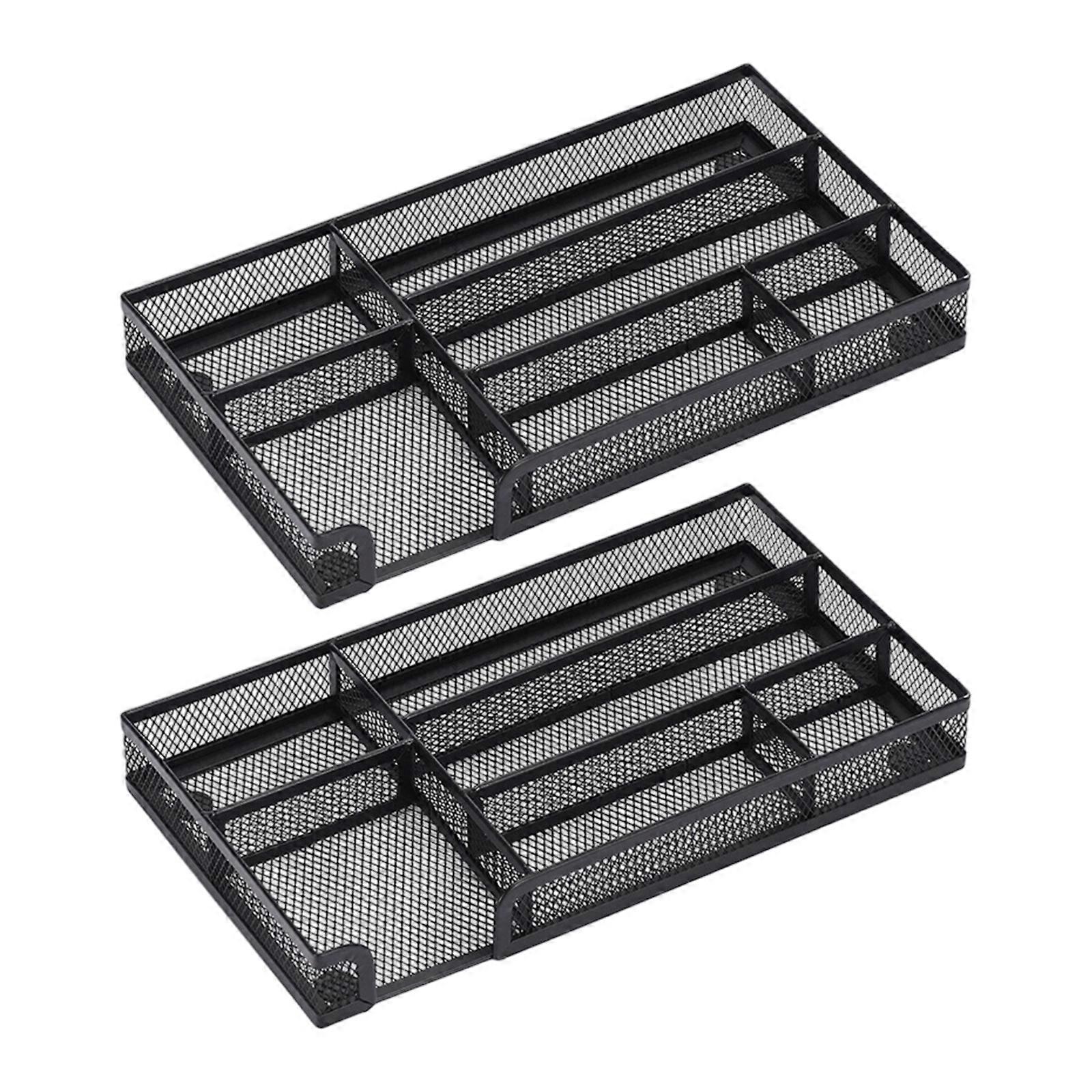 Metal Office Tray Organizers For Drawer Storage Space Saving Designs Efficient Desktop Accessories Management Multicolor