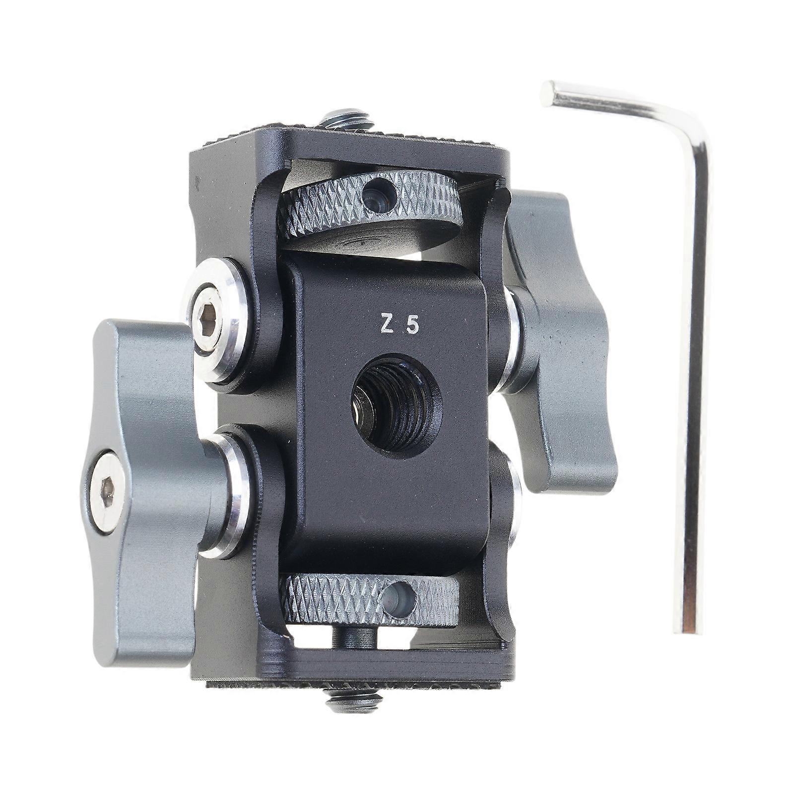 Two Head Camera Gimbals Mount for LED Lights Monitors and Phone Holders 360 Rotation for Live Streaming and Photography  silver