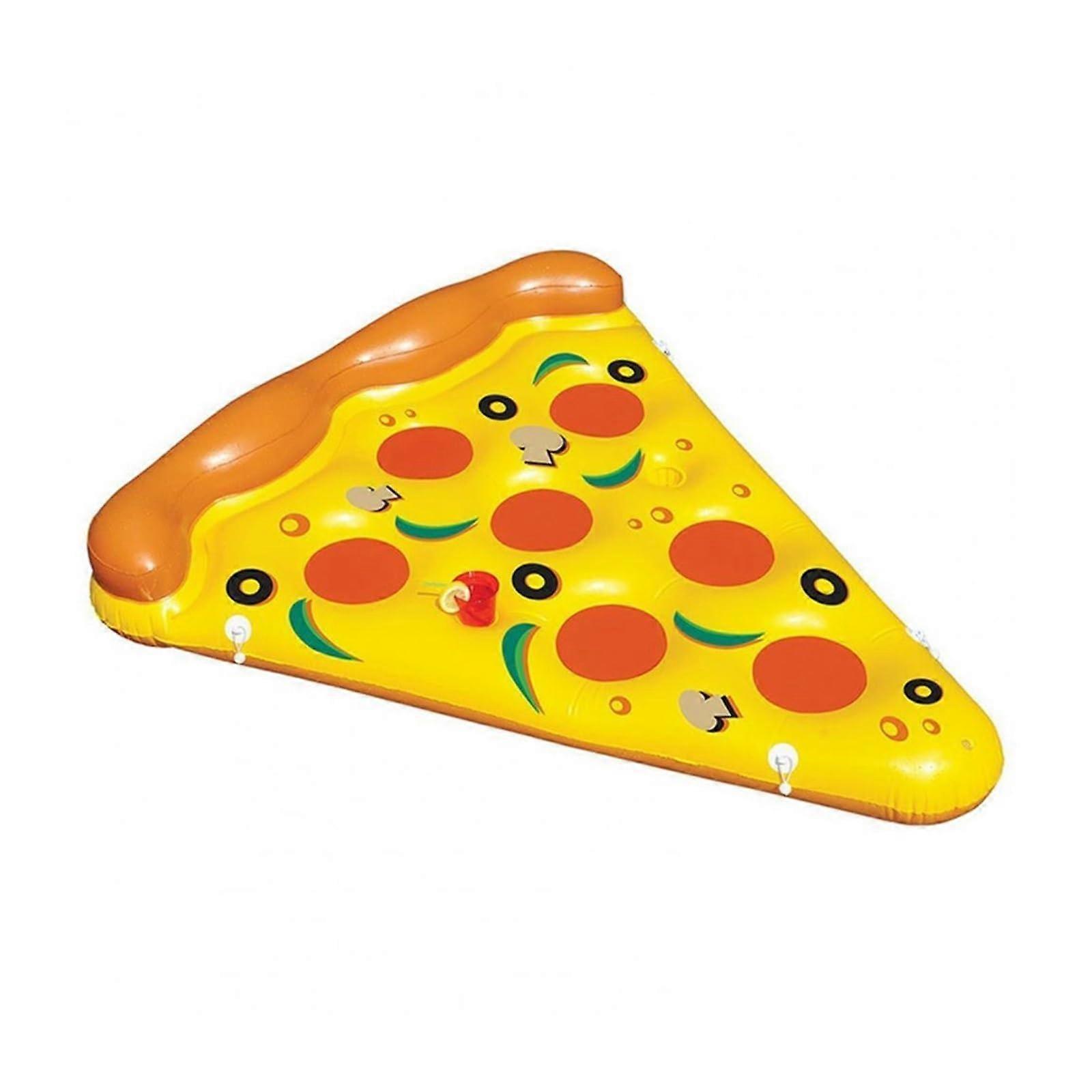 Swimming Pool Floats PVC Inflatable Water Hammock Pizza Shape Air Mattress Non Slip Lounge