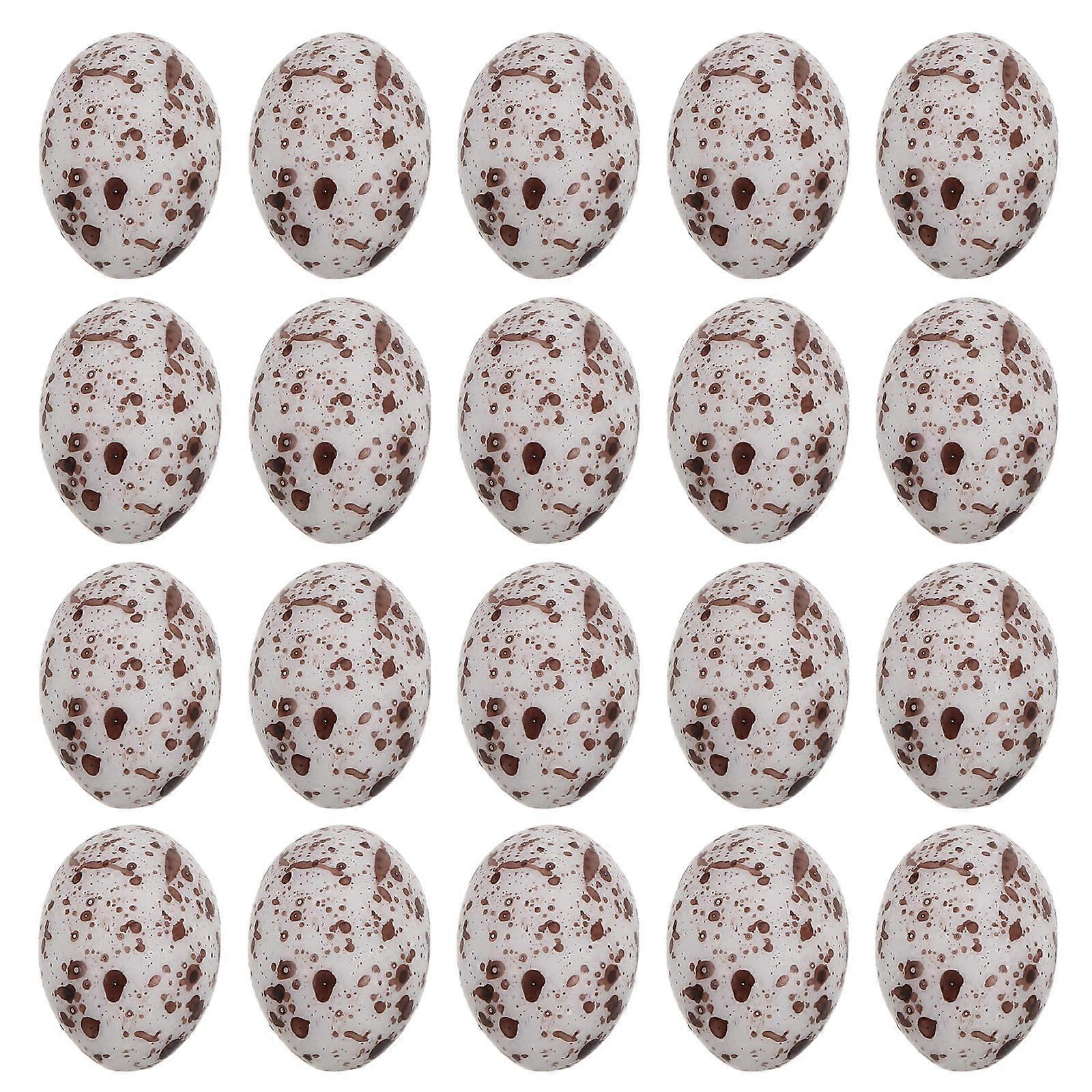 Multi Colored Plastic Quail Egg Figures for Decoration 20Pcs Mini Desk Props