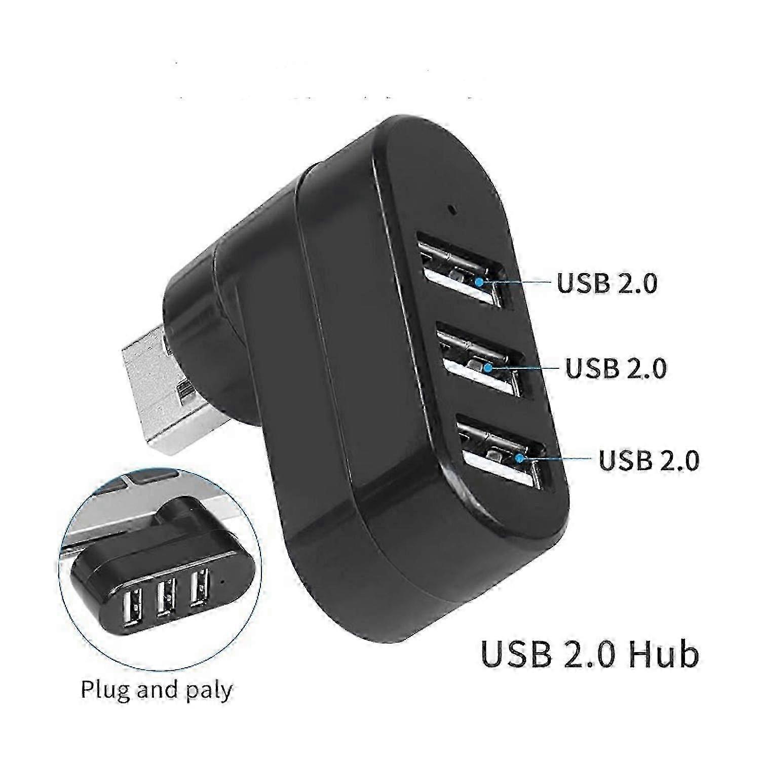 3 Ports USB Splitter High Speed Rotatable Adapter Mini Hub USB Charging HUB For Laptop PC Computer