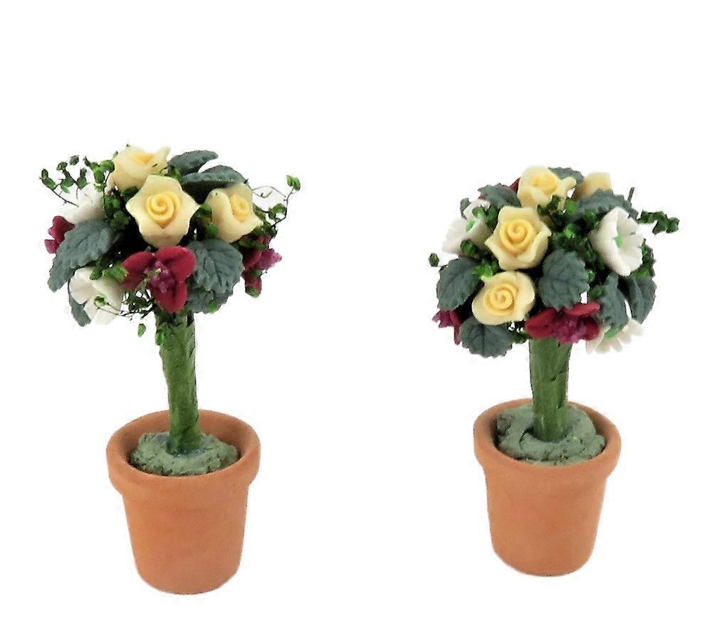 娃娃屋标准玫瑰灌木树在兵马俑花盆花园配件