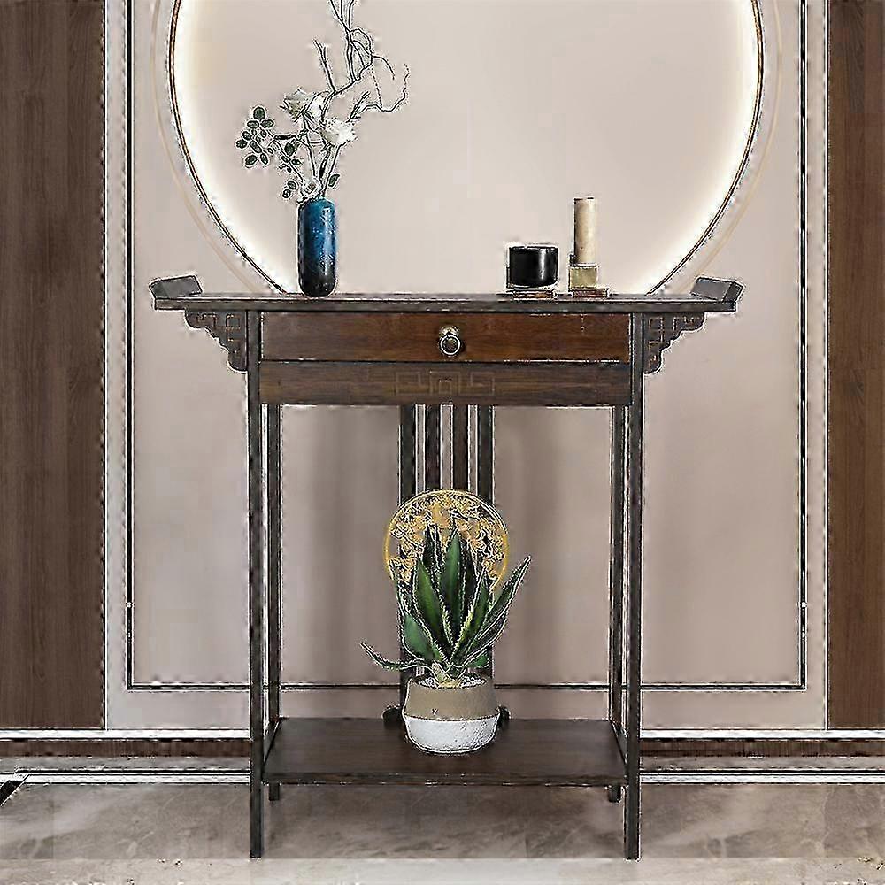 2 Tier Open Storage Console Table Classic Sofa Table