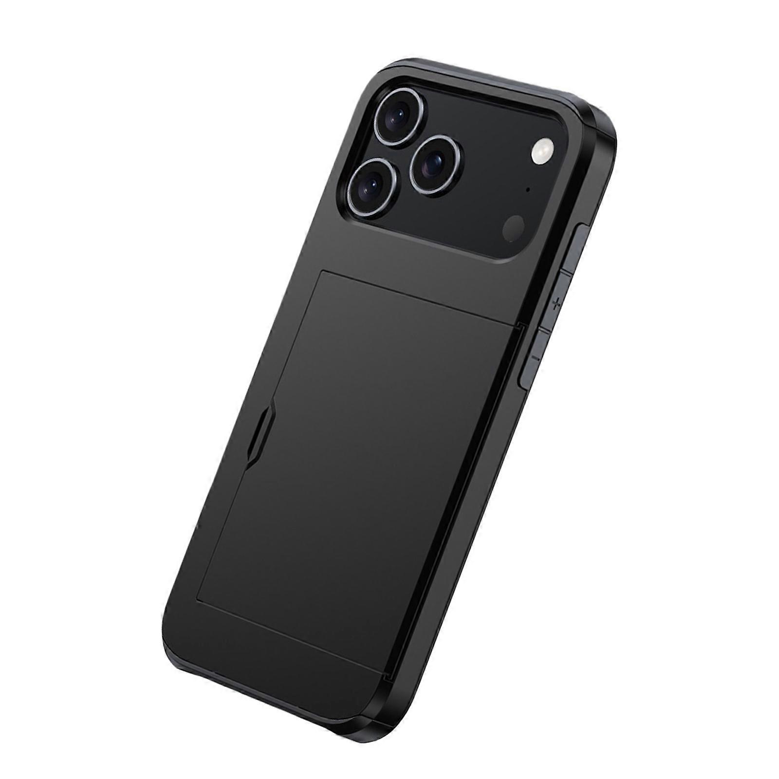 Plastic Card Slot Phone Case Slides Out Compartment Technology Enhances Impact Resistance Quick Fixing for Phone 17 Multicolor