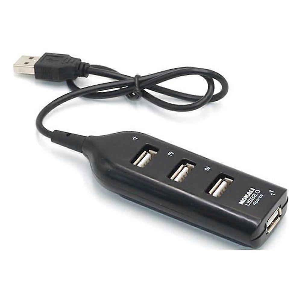 Eease 4-Port USB 2.0 Hub Splitter for Phone, Computer, Laptop (Black)