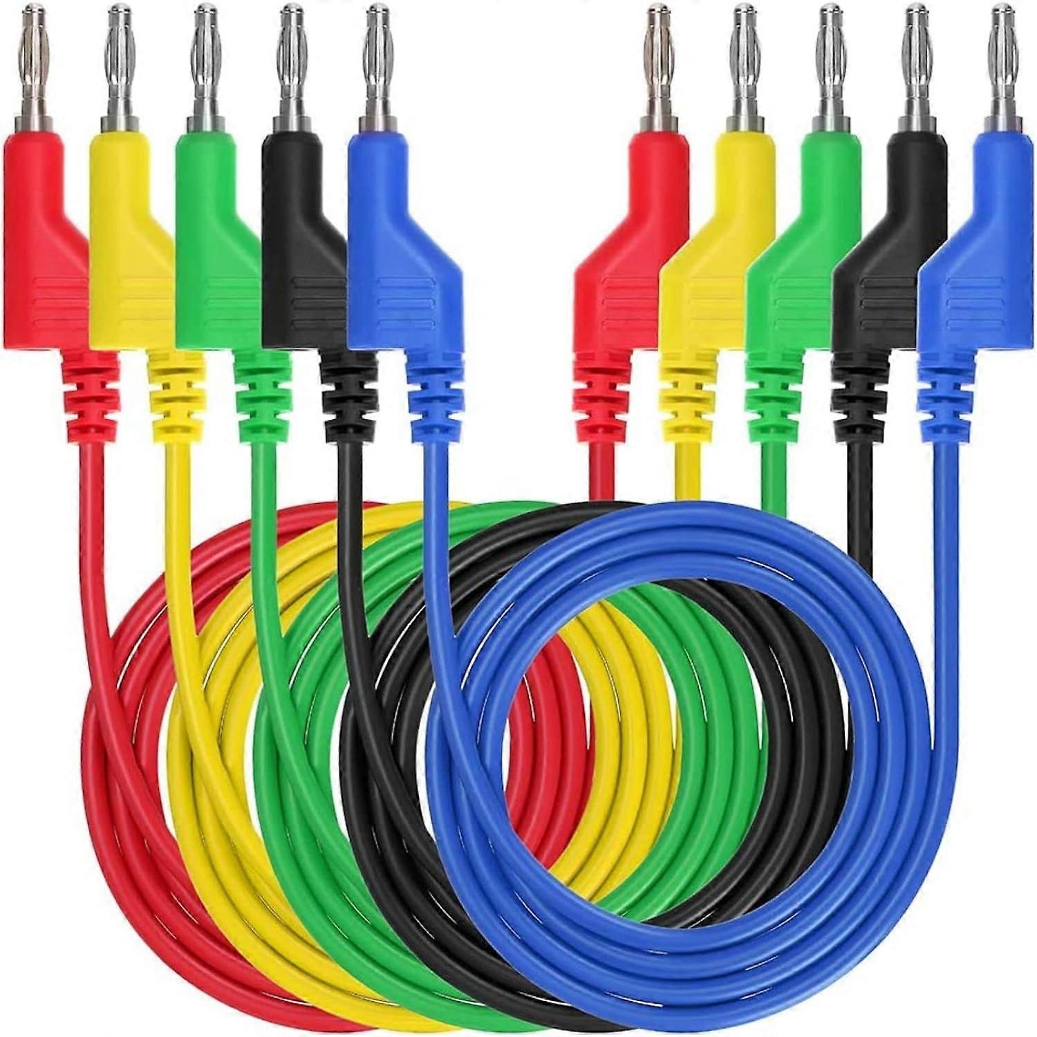 5 test leads for multimeters with banana plugs