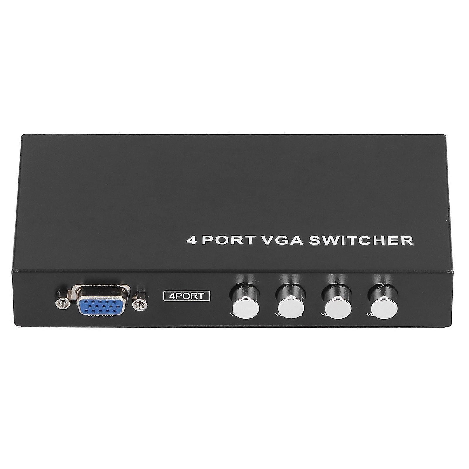 4 Port VGA Switcher SVGA Monitor Sharing Switch Box 4‑in‑1‑out for LCD PC TV Monitor