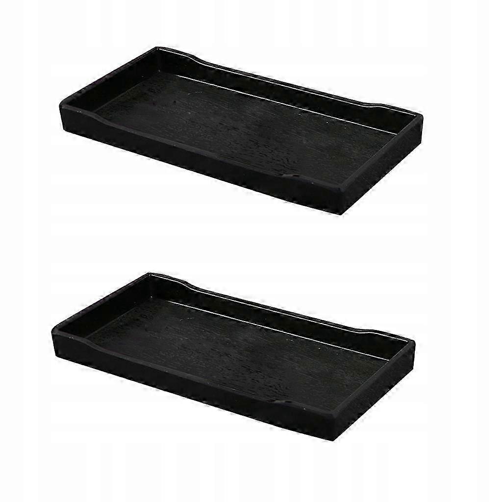 2 Pcs Rectangular Plastic Non-slip Serving Pads