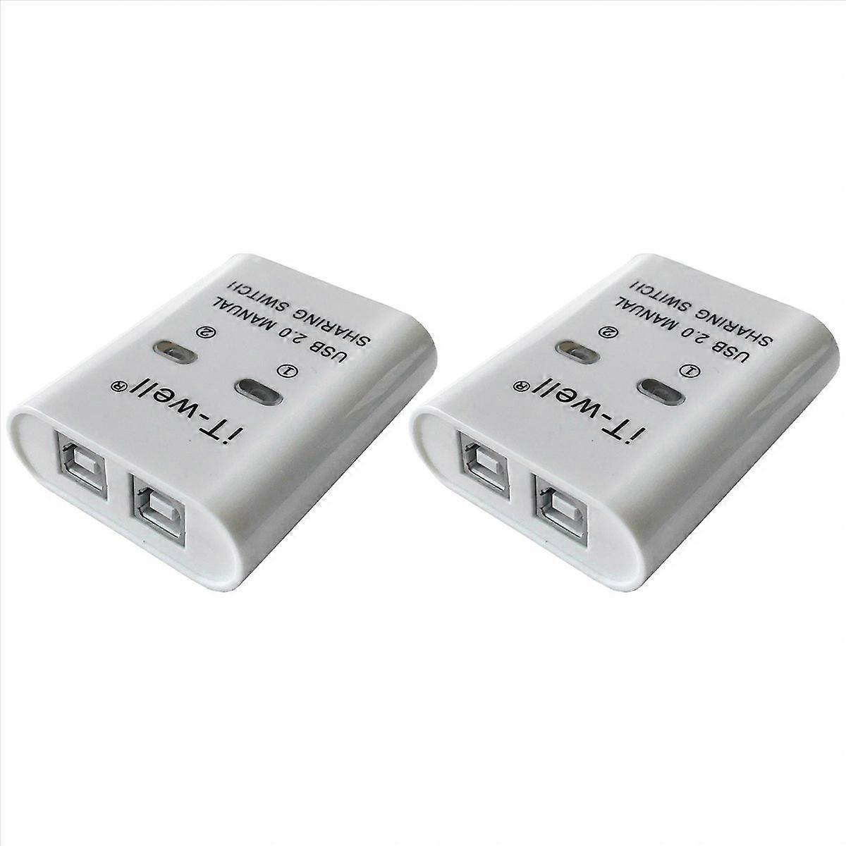 2X USB Printer Sharing Device, 2 in 1 Out Printer Sharing Device, 2-Port Manual Kvm Switching Splitt
