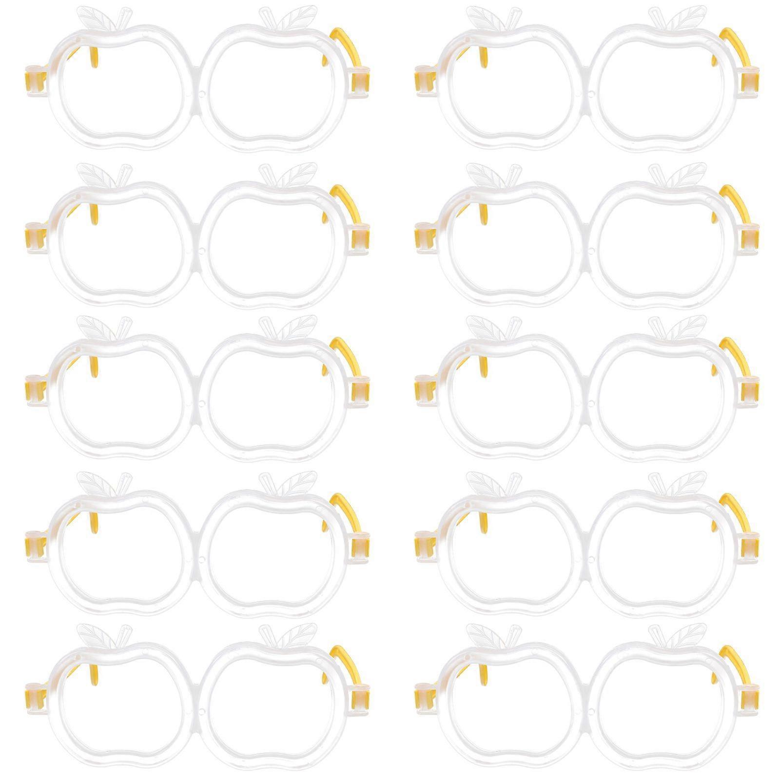 10 Pcs Christmas Apple Shape Fluorescent Glasses Light up Eyeglasses Halloween Glowing Glasses Party Favors Promotional Props (No Glow Sticks)