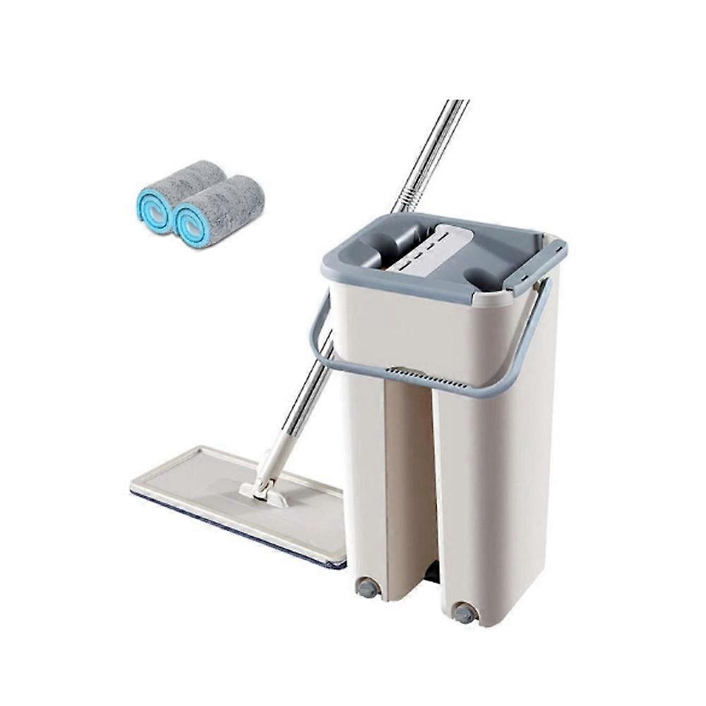 Spin Mop with Bucket and Flat Squeeze Microfiber Head for Home Kitchen Floor Cleaning