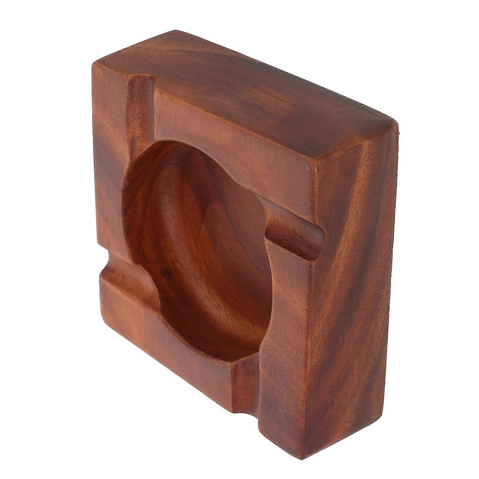 Walnut Wood Ashtray for Storage Large Slot Design Elegant Retro Style