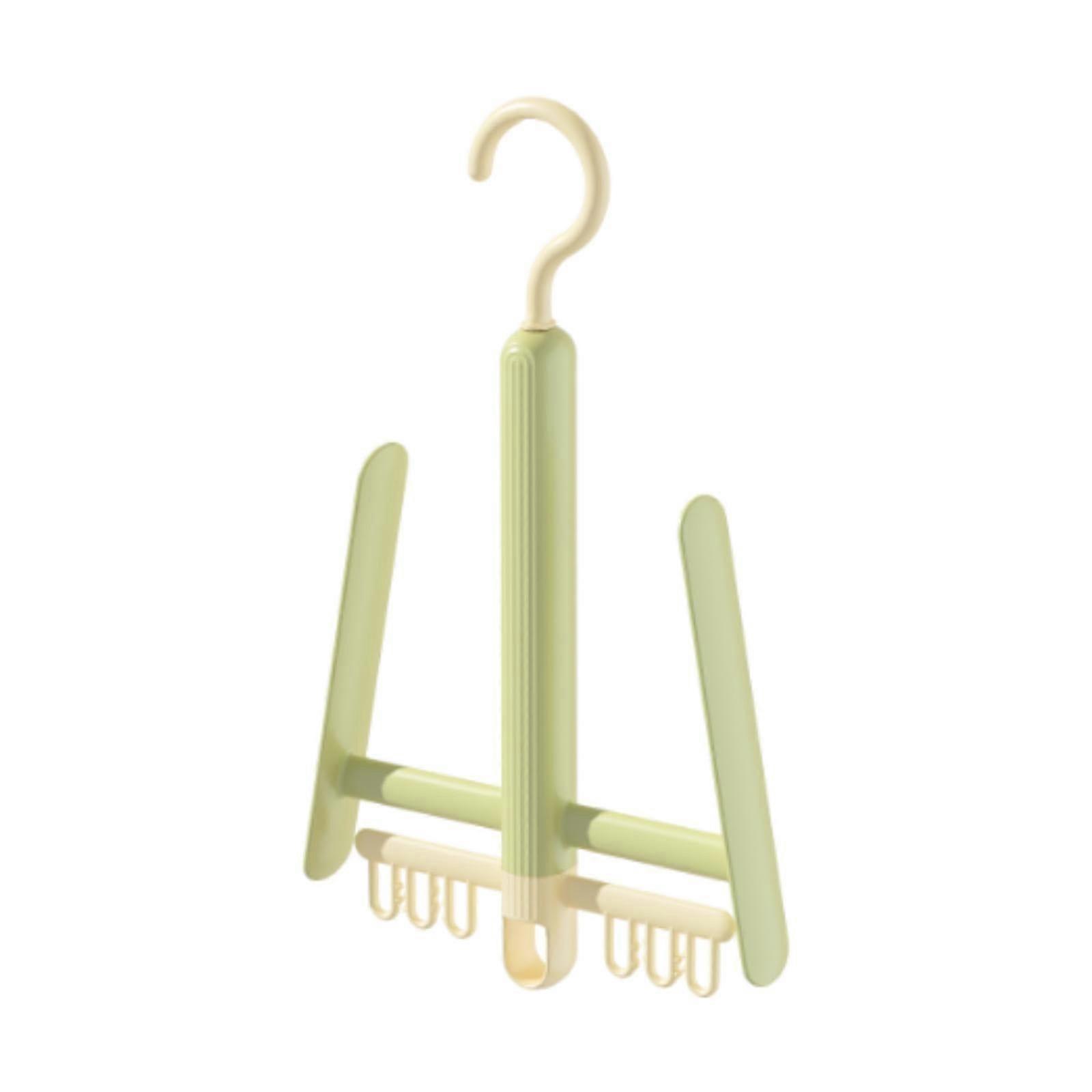 Shoe Hanger Organizer Rotating Drying Rack for Sneakers and Shoelaces Storage, Green