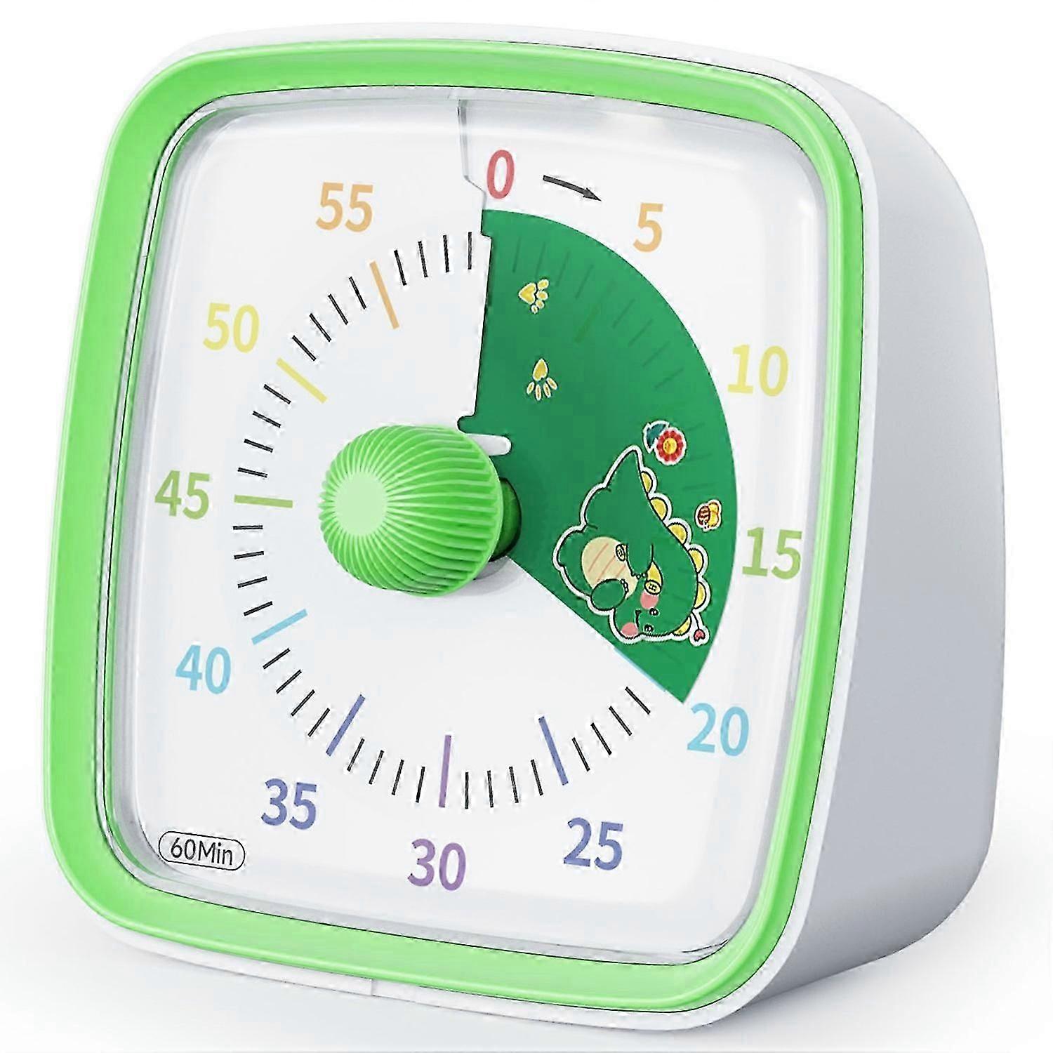 VT03 60-Minute Countdown Timer Visual Timer with Night Light for Kids and Adults - Green