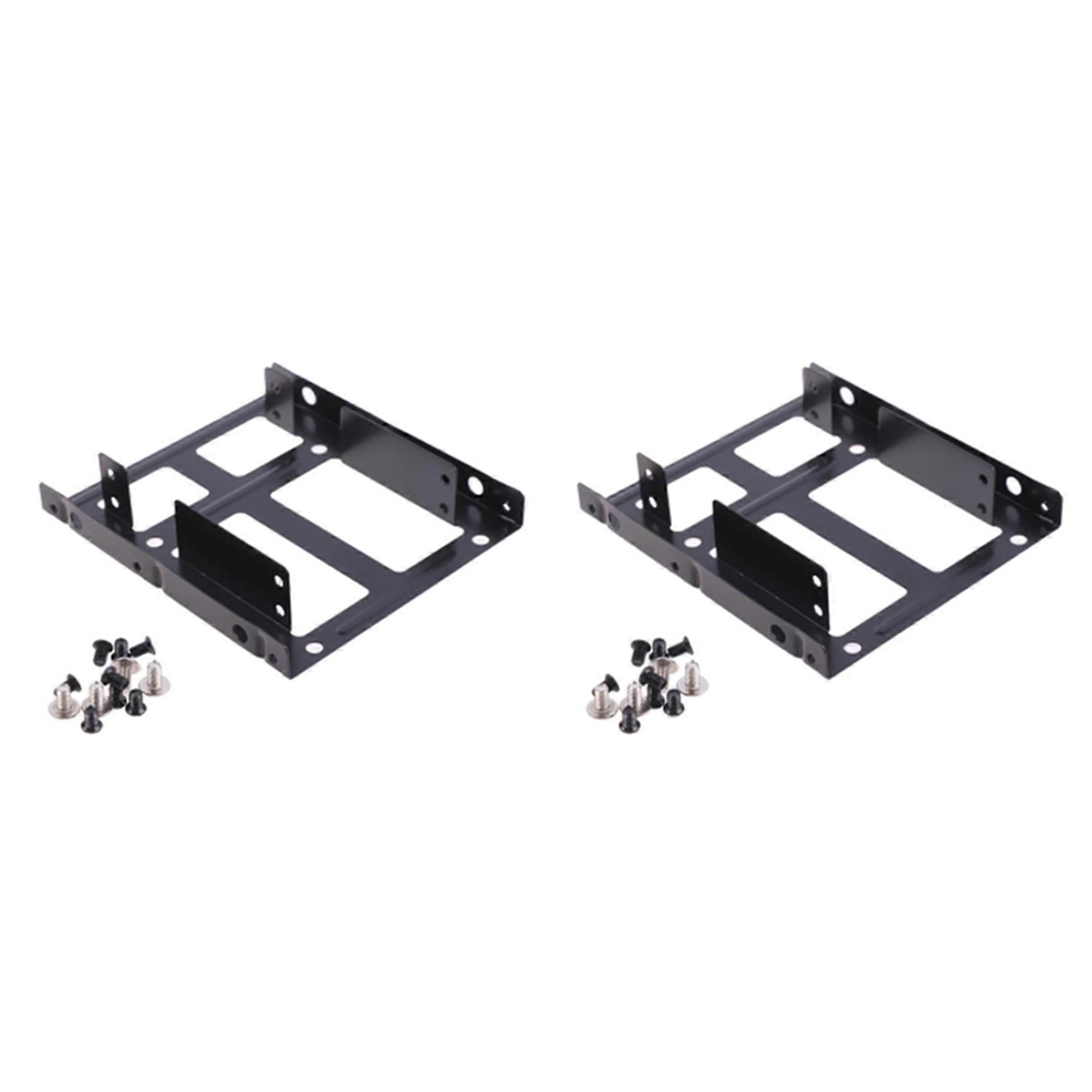 2X Double Layer SSD Metal Frame 2.5 to 3.5 Internal Mounting Computer SSD Hard Drive Dual Desktop Converter Bracket