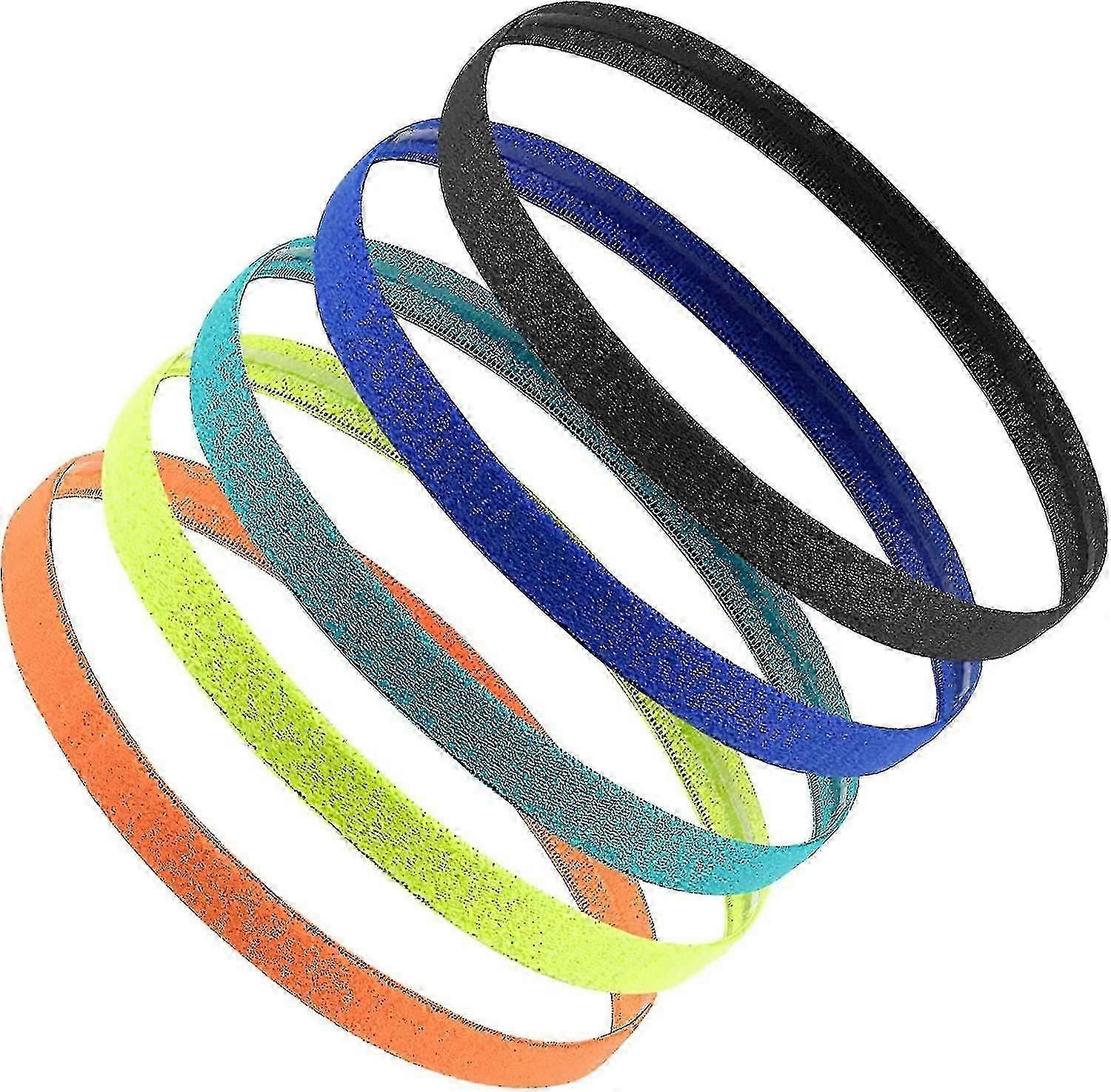 5 件男孩运动头带，弹性运动发带防滑，薄足球头带