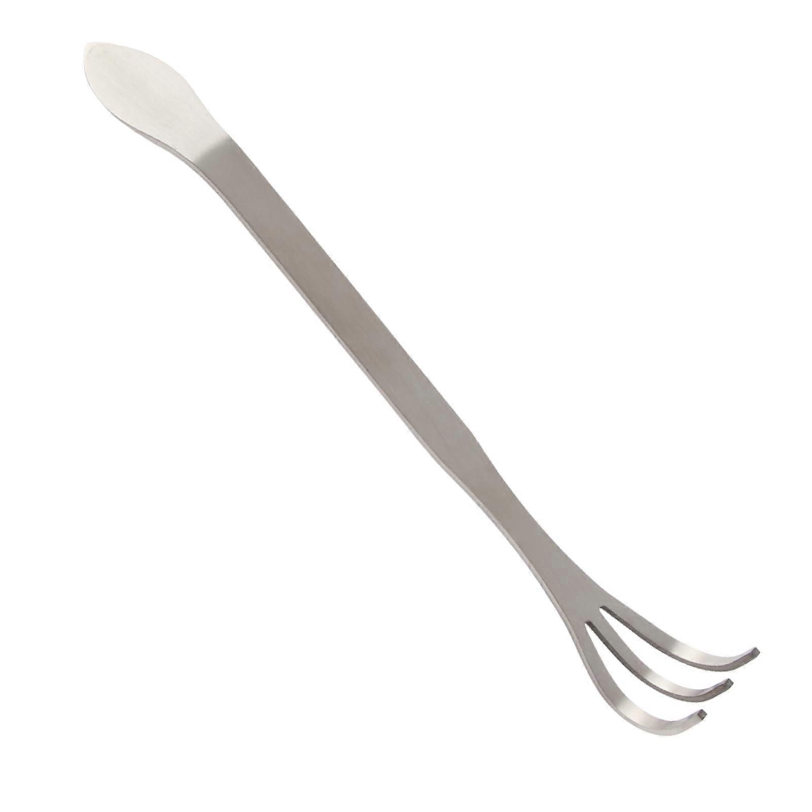 Stainless Steel Garden Rake with Ergonomic Long Handle, Sharp 3Tine Design for Soil Cultivation