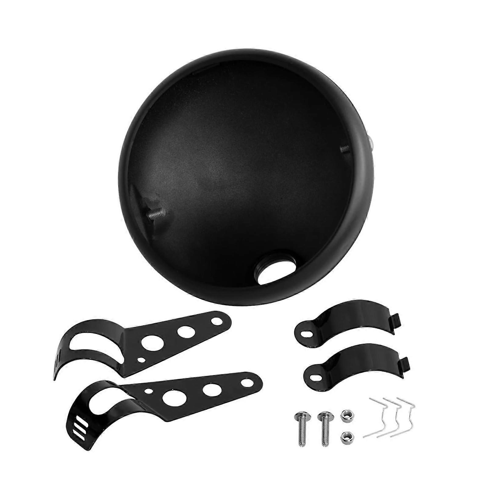 Universal 7 Inch Motorcycle Headlight Cover and Housing with Adjustable Mount Bracket Weatherproof