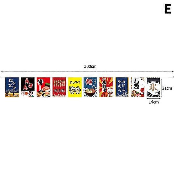 Stil Lucky Cat Hanging String Flag Sushi Restaurant Bunting B E