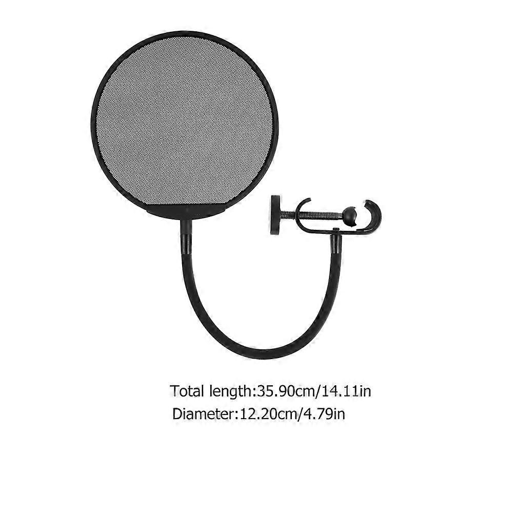 1Pcs Black Microphone Mic Shield with Steel Filter for Recording Use