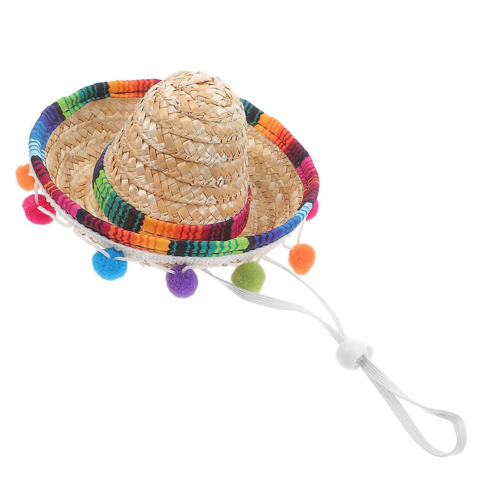 Small Sombrero Carnival Hat for Men Use Small Woven Hat