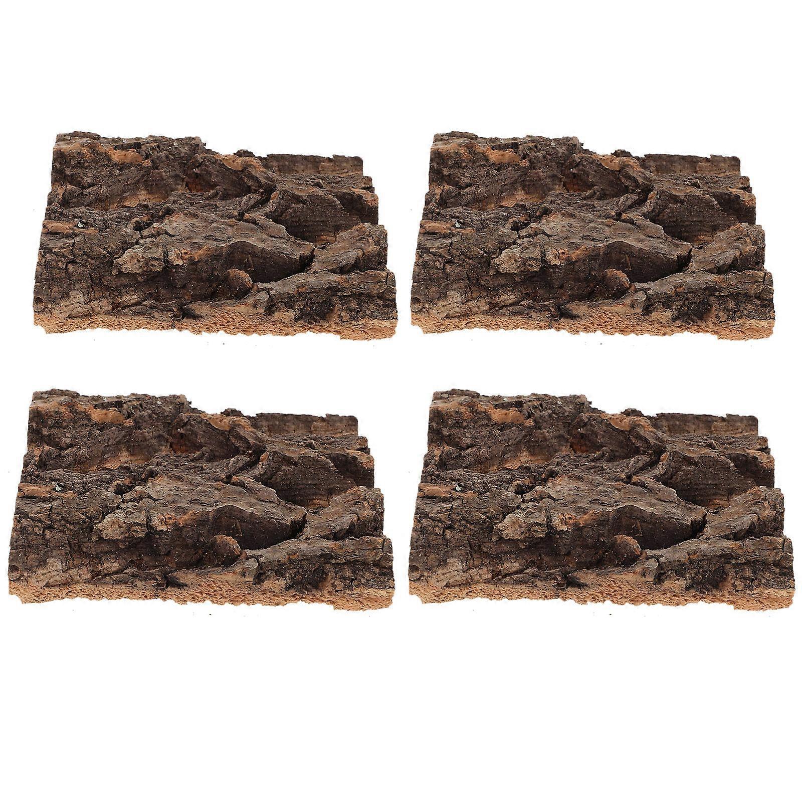 Pet Landscape Decoration Tree Bark Hideout for Reptiles 4Pcs Pack