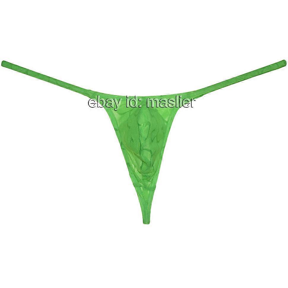 Men's See-through Tempting Tangas Micro String Thong Minimal Coverage Underwear