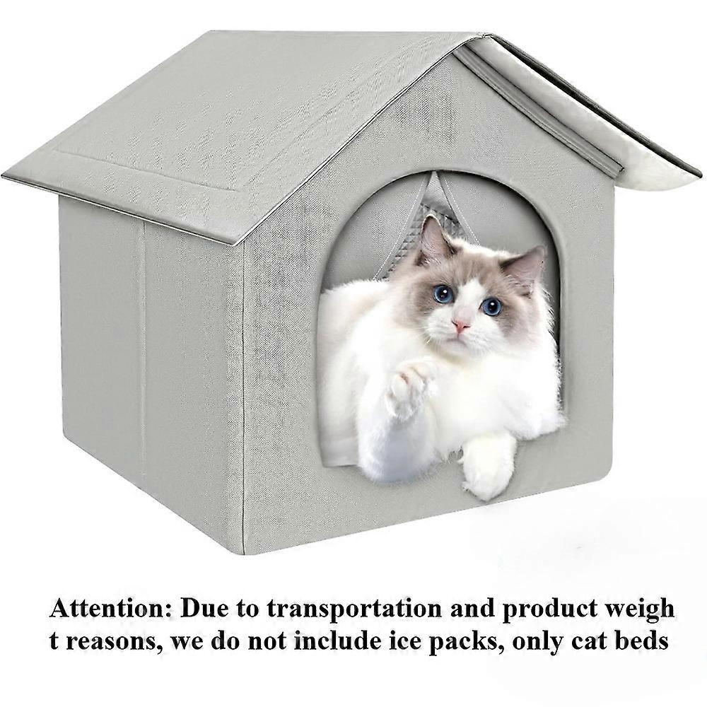 Maison pour chat, refroidissement robuste, r��sistante aux intemp��ries, isol��e pour l'ext��rieur et l'int��rieur, maison Feral pour abri d'��t�� 