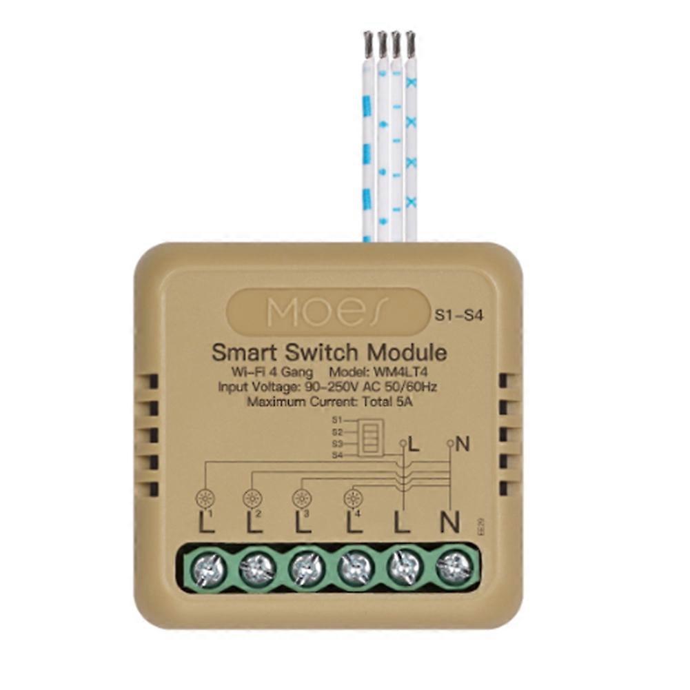 MOES WiFi Smart Switch Module Voice Control with Alexa/Google Home Timer Function 4 Switch