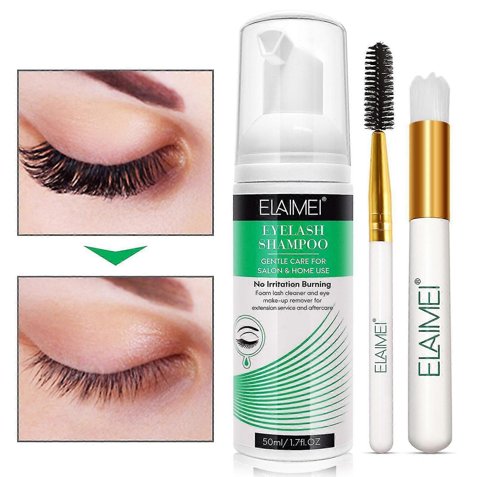 Extension de cils Shampooing moussant + mousse Nettoyant + paupière Shampooing Nettoyant 50ml