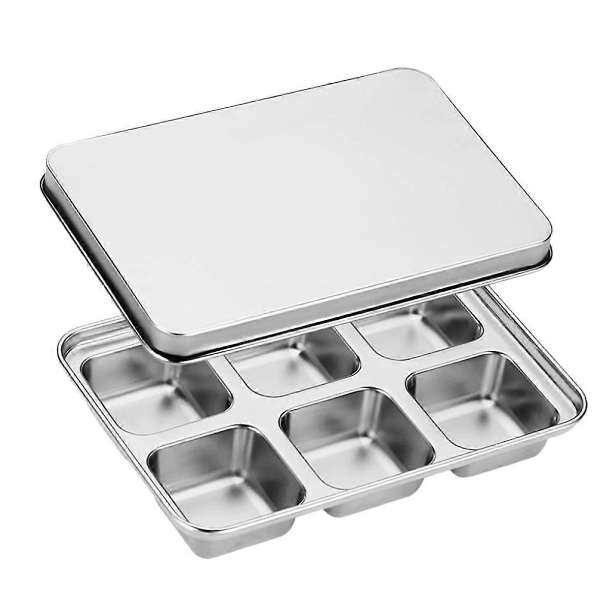 Stainless Steel Ice Cube Tray with Lid Easy Release Durable Mold for Freezer and Drinks