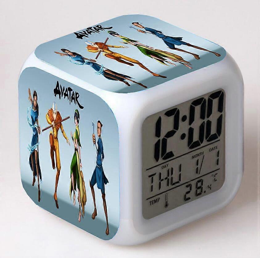 Avatar: The Last Airbender Color Changing Seven-Color Alarm Clock Square Clock Creative Alarm Clock