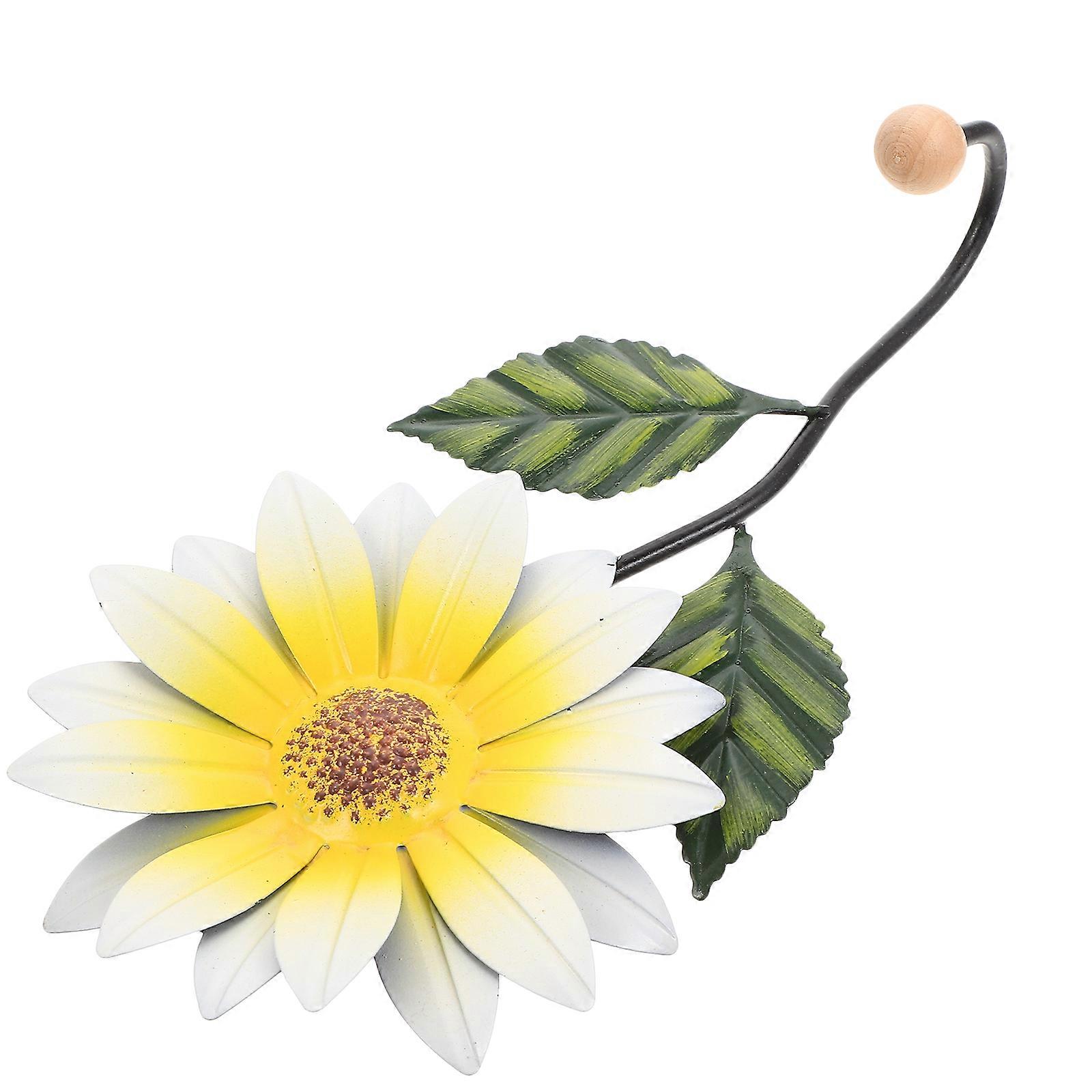 Wall Hook Flower Shape Hanging Pendant for Decoration 4Pcs Beige