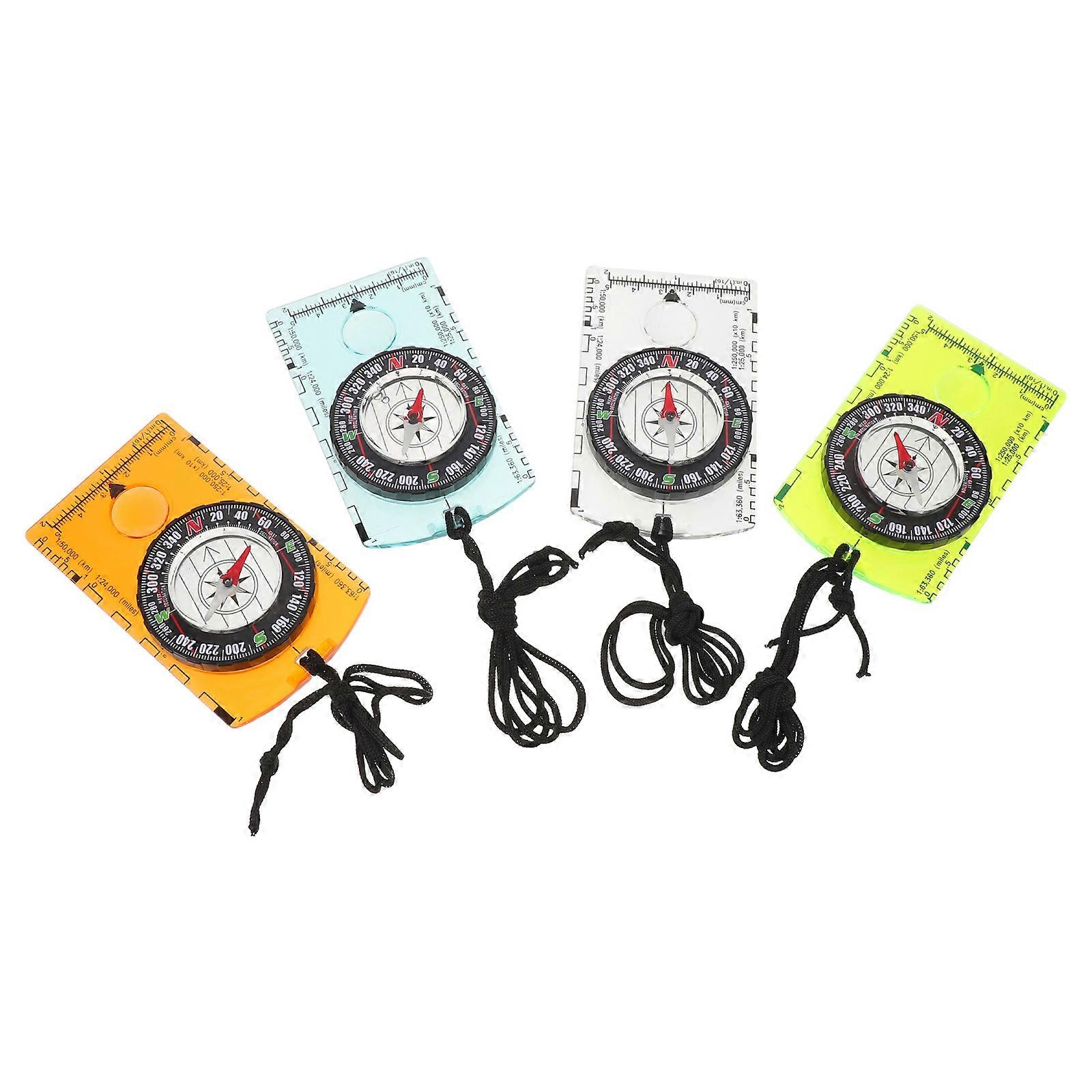 Navigation Compass Map Ruler Supporting Precise Distance 4Pcs for Hiking