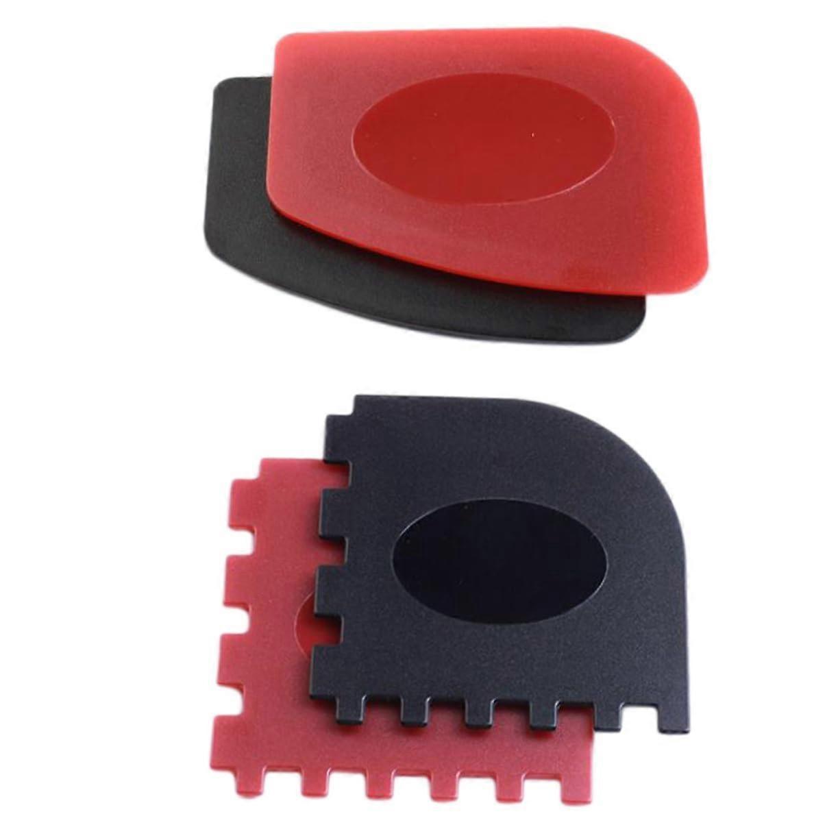 4Pcs Cast Iron Pan Scraper Set with Tooth Edge for Efficient Grill and Skillet Cleaning